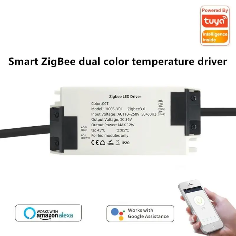 

Смарт-драйвер светодиодсветильник ленты Tuya Zigbee 3,0, световой драйвер RGBCCT, 6 контактов, световая лента, контроллер, светодиодный контроллер с ...