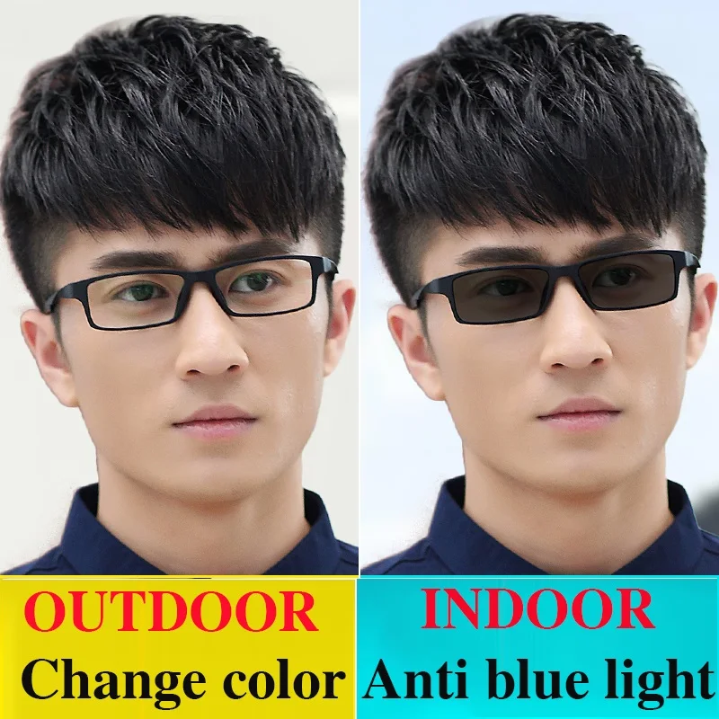 

Evove TR90 Photochromic Glasses Men Driving Myopia Sunglasses Transition Outdoor Chameleon Eyewear UV400 Change to Greye Brown