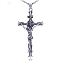 316l stainless steel boutique necklace pendant tide unisex cross pendant jesus amulet gift