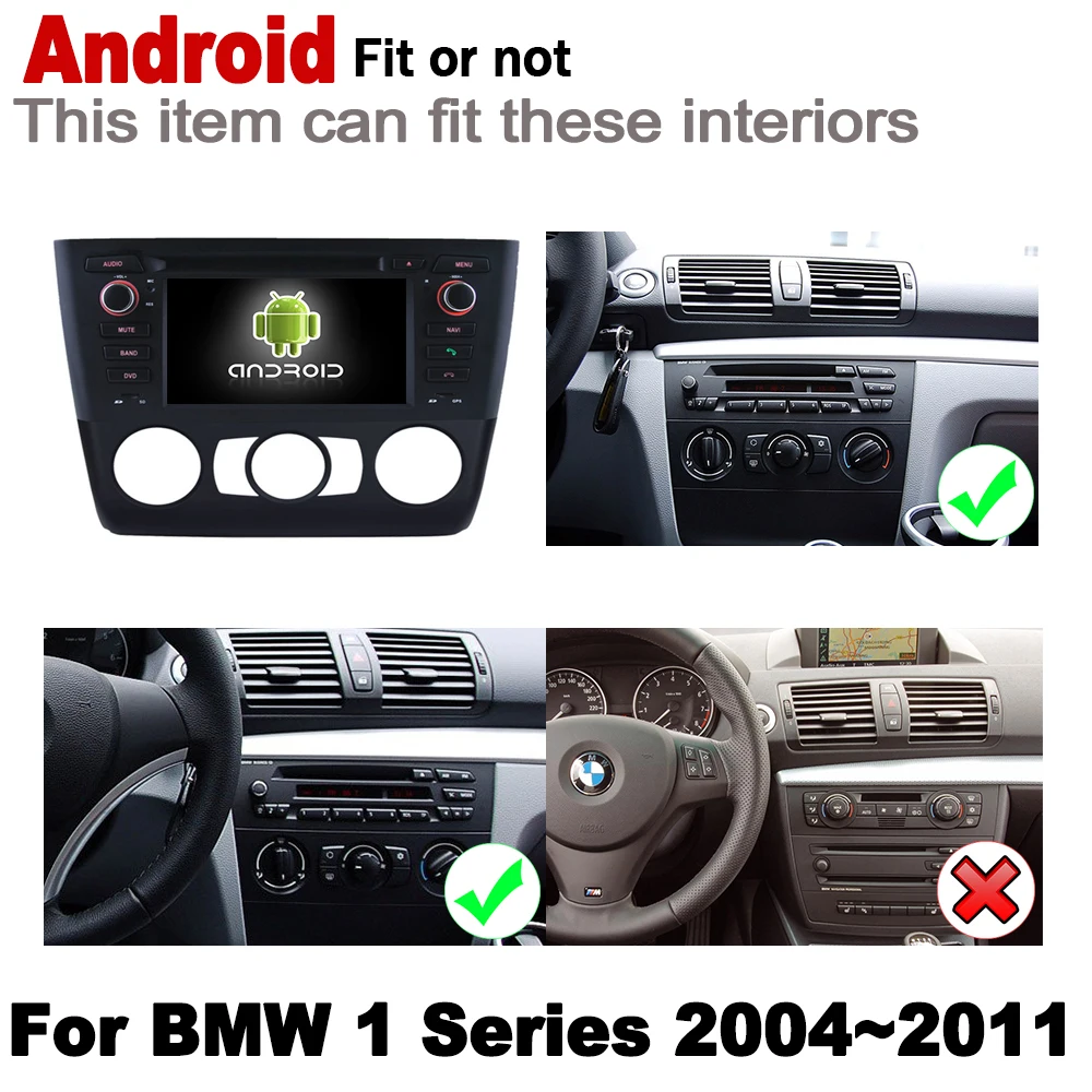 Автомобильный мультимедийный плеер 2 Din для BMW 1 серии E81 E82 E87 E88 2004 ~ 2011 Android GPS