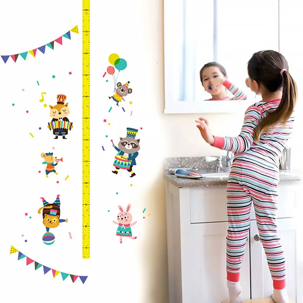

Children Nursery Bedroom Decor Mural Cute Cartoon Height Measure Wall Stickers Kids Rooms Growth Chart Wall Decals Kids Gift