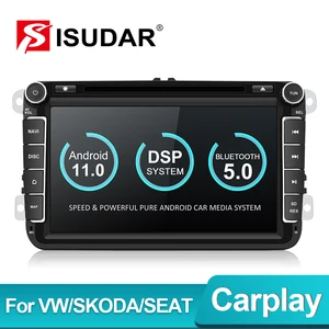 isudar android 11 2 din car radio for volkswagenvwpassatpologolftiguan skodaoctavia seatleon gps auto dvd player carplay free global shipping