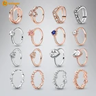 Сверкающие кольца Volayer из серебра 925 пробы, оригинальные женские кольца с ореолом в форме морской ракушки, короны геометрической формы, 925