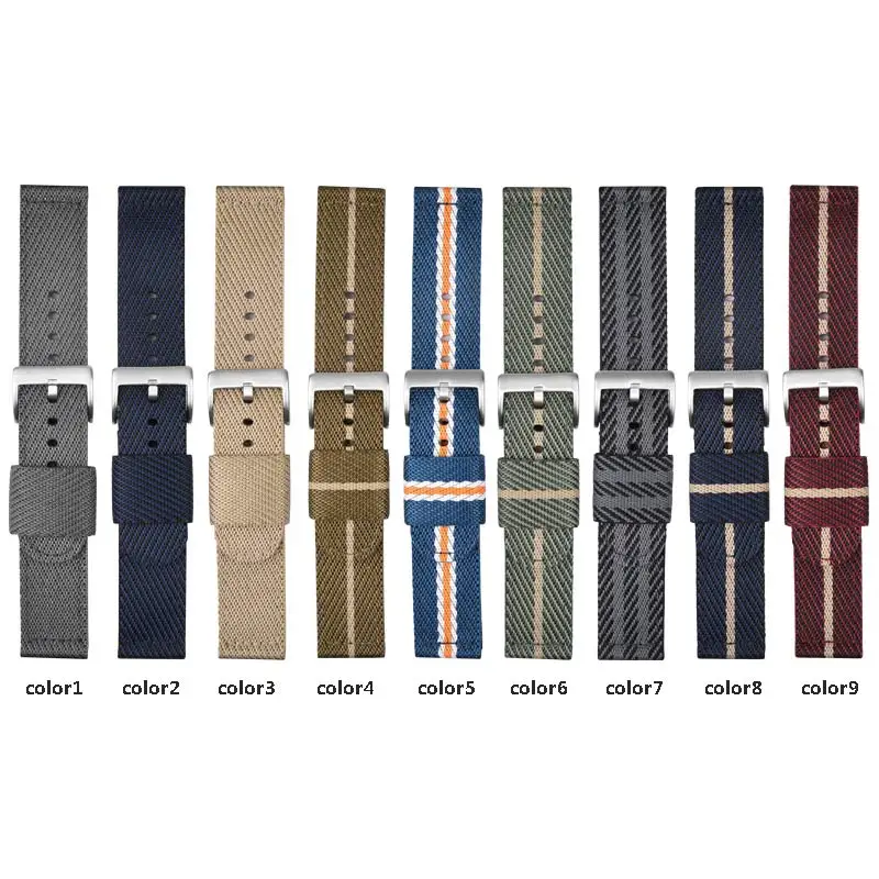 18mm 20mm 22mm 24mm Top Quality Stripe Nylon Strap For Huawei GT2/Samsung S2 S3 Smart Watch Bands Replacement Watch Accessories
