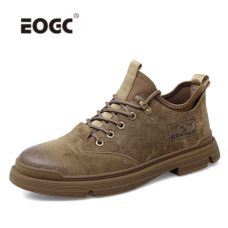 

Удобная мужская обувь, повседневная замшевая кожаная обувь на плоской подошве, Мужская прогулочная обувь для вождения на резиновой подошве