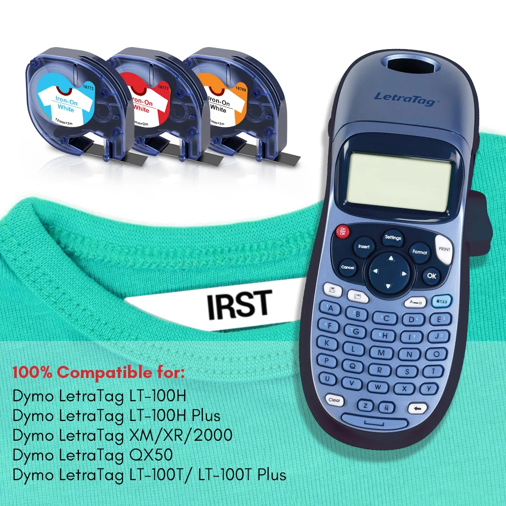 Fabric Tape For Dymo LetraTag 18769 18777 18773 Iron on Label 18775 18768 LT-100H LT-100T Maker | Компьютеры и офис