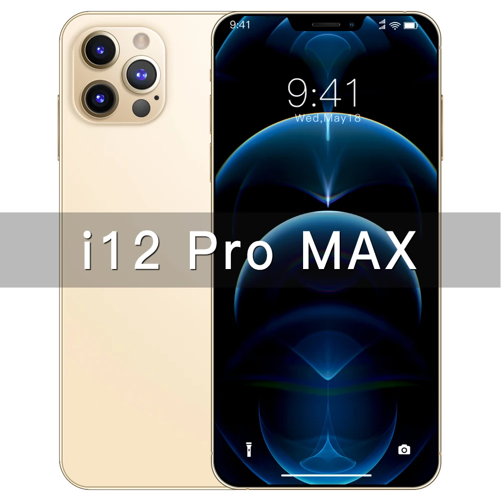 

Global Version I12 Pro Max Smartphones Android 10 Mobile Phones 6.7inch HD Screen 12GB 512GB 5800mAh Cellphones телефон celular