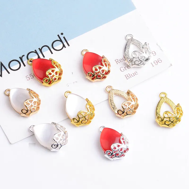 

10Pcs/Lot Alloy Rhinestone Imitation Cat's Eye Gold Buttons Ornaments Diamond Jewelry Choker Shoe Buckle DIY Jewelry Accessories