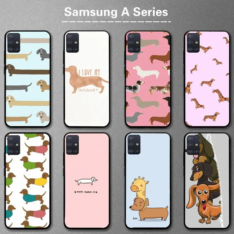 

Dachshund Silhouette Dog animal Phone Case For Samsung A20s A30S A31 A40 A50S A51 A70 A71 A80 5G A32 A02 Fundas Coque