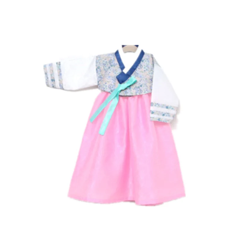 Новинка 2021 детское корейское платье Hanbok из полиэстера с длинными рукавами