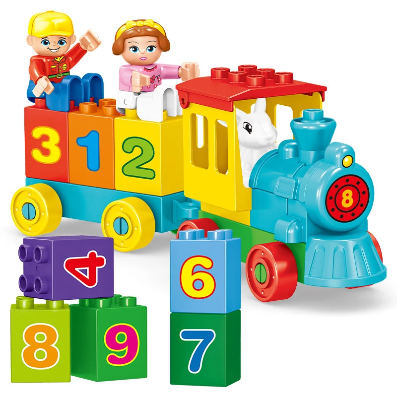 

My First Number Train Learning And Counting Train 68Pcs Set Building Kit Locomotive With Caboose Toy For 2-4 Year Olds