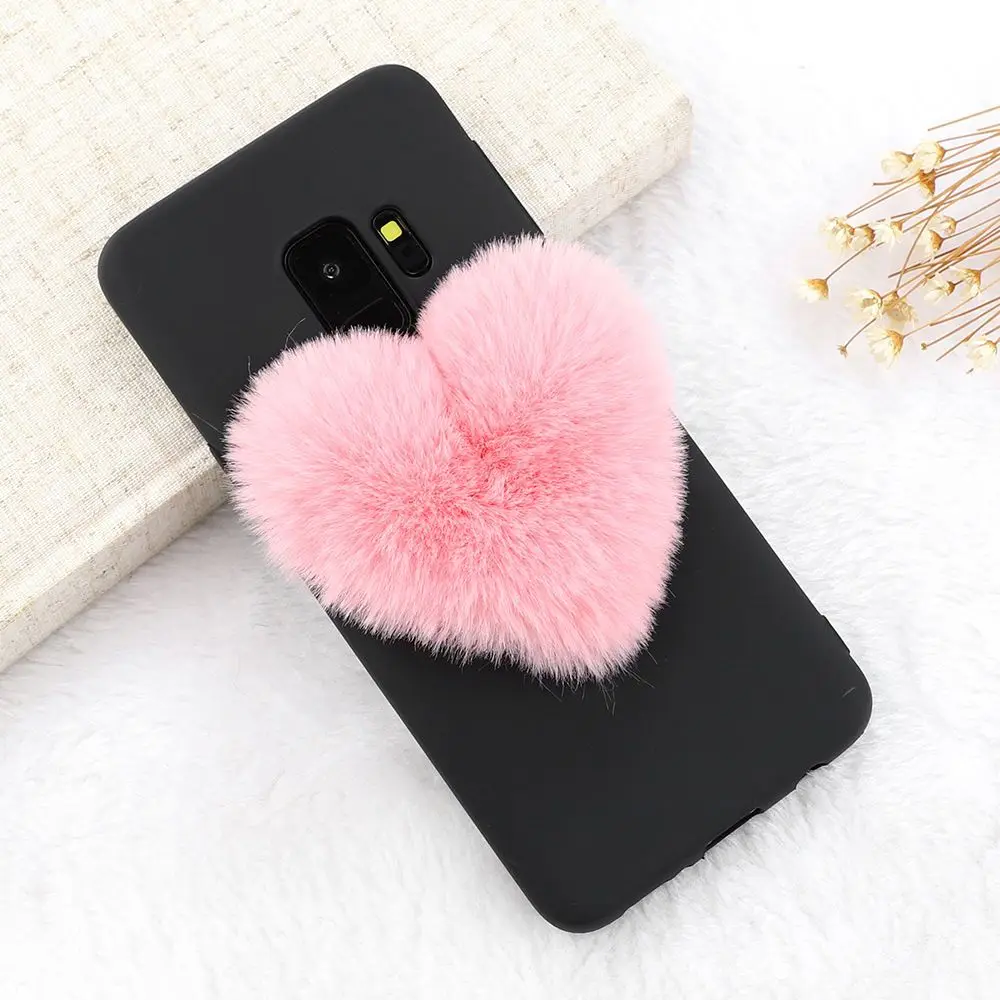 Pink L-FADNUT Меховой чехол для samsung Galaxy A3 A5 A6 A7 A8 милые плюшевые Мягкий силиконовый чехол из ТПУ с изображением героев для samsung J3 J4 J5 J6 плюс - Цвет: Pink