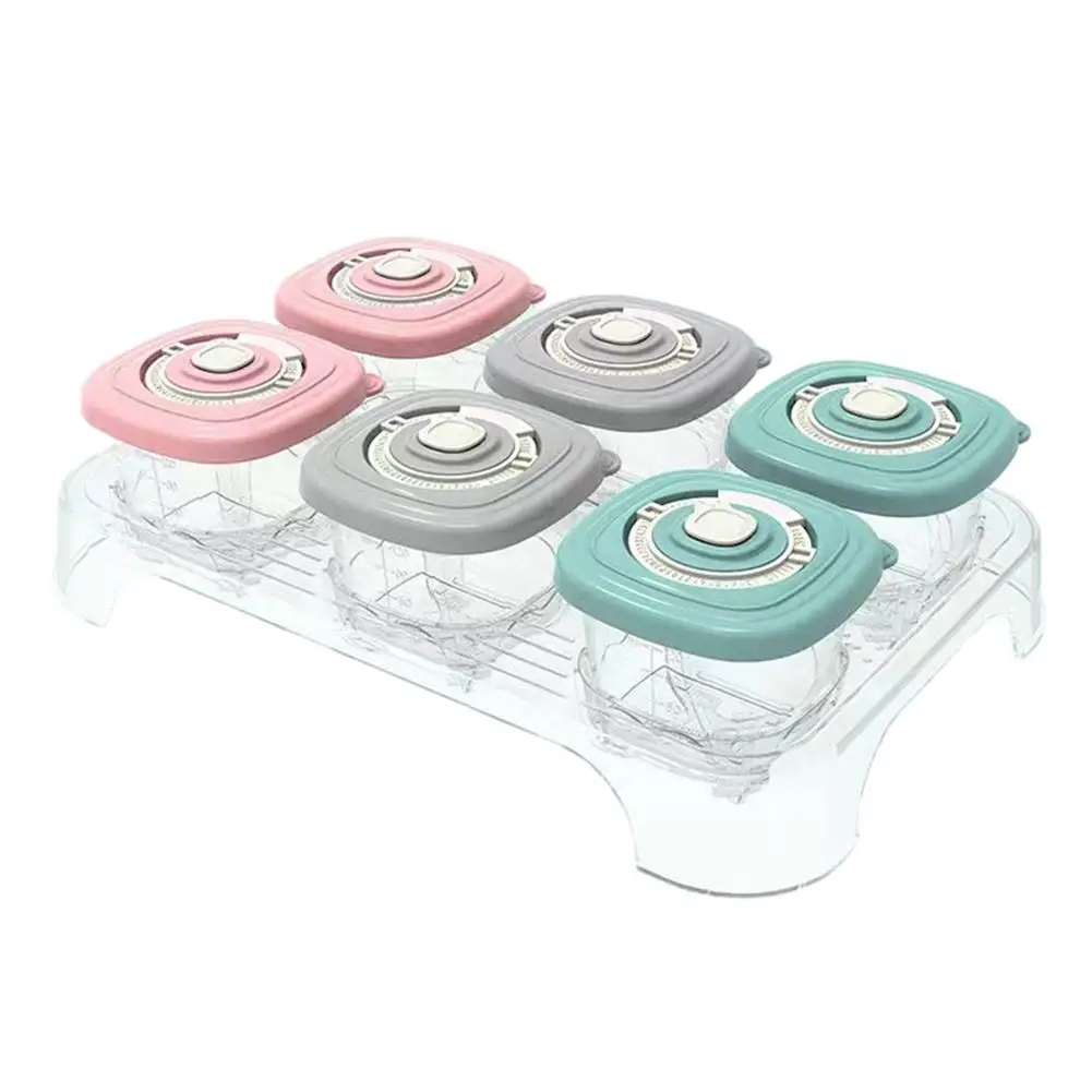 

6 PCs Baby Food Container Portable Storage Jars Freezer Safe Leakproof Food Supplement Box Safe Use Fridge Microwave With Vent V