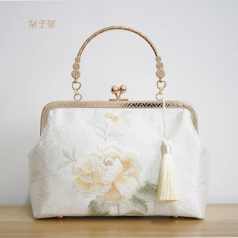 

Элегантная ручная сумка Hanfu в китайском стиле, Женская антикварная маленькая сумка-мессенджер с вышивкой, сумка-Ципао с вышивкой Han element