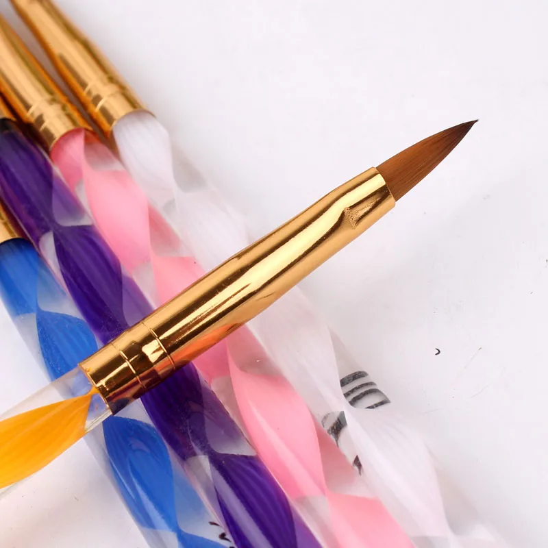 Nail Art Tools Crystal Pen Carved Pen Sable Acrylic Paint Pen Point Pen Flower Carved Crystal Armor Sale