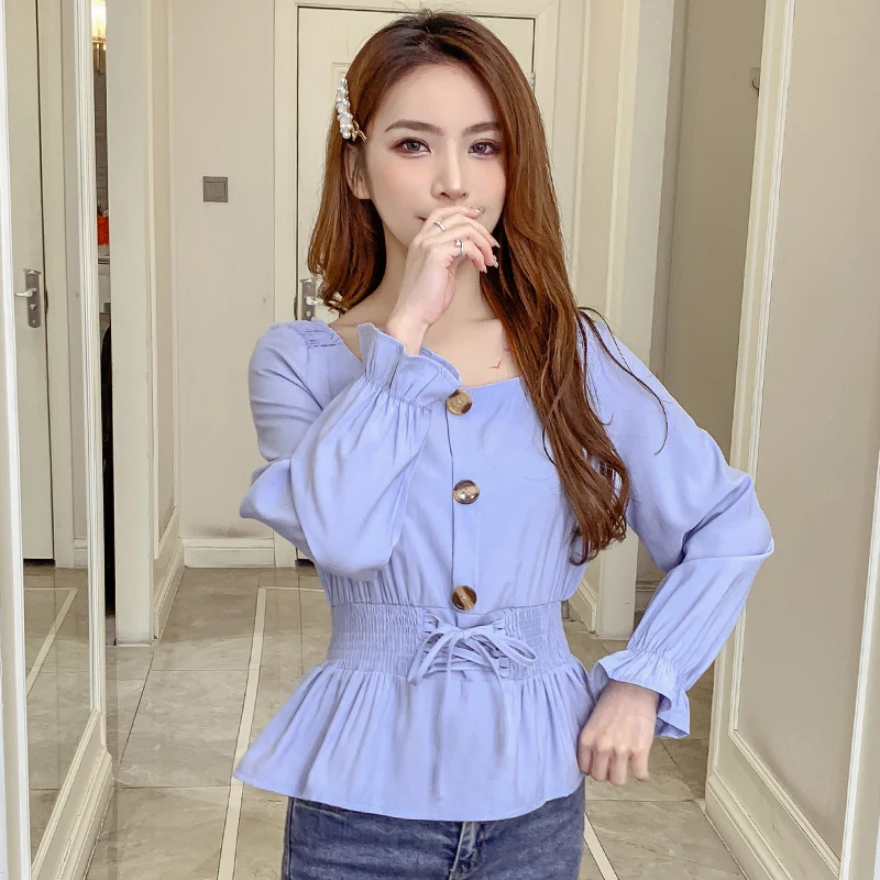 Элегантная туника Lucyever женская блузка модная весенняя рубашка с оборками