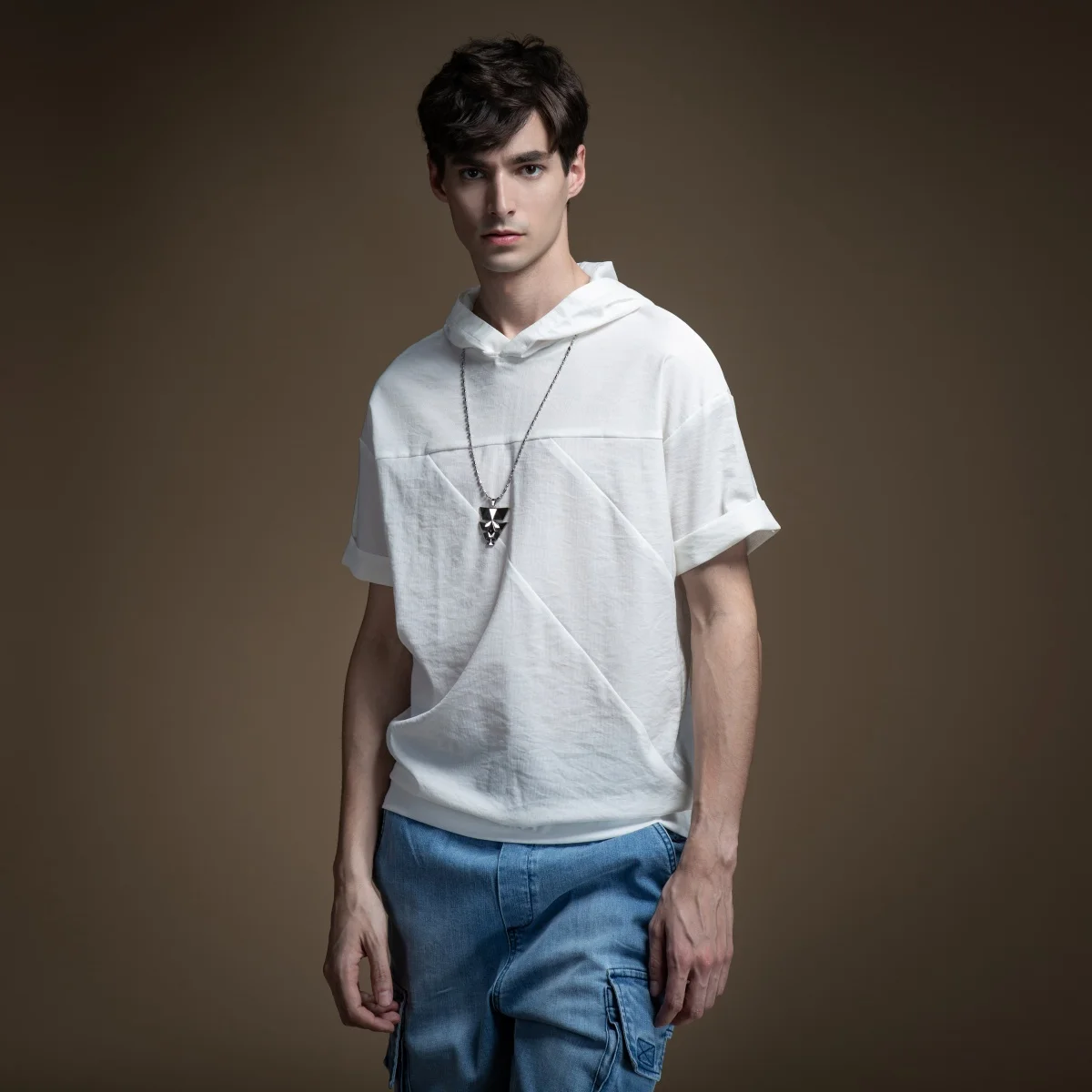 

Pinli 2020 Summer New Slim Hooded Solid O-neck Light Breathable Nylon Casual Men Tide Brand Short Sleeve T-shirt B202211179