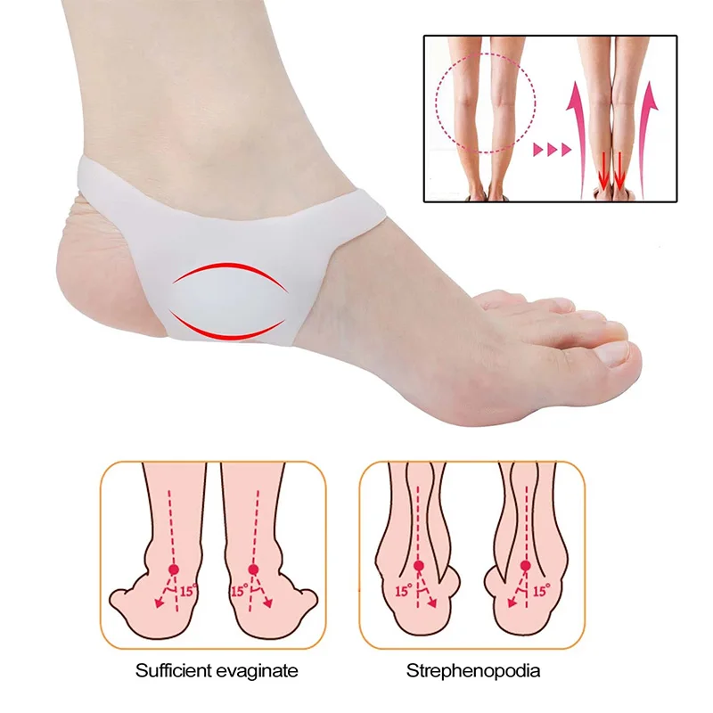 

2pcs O-type Foot Corrector Insoles Pads No Slip Shoes For Men And Women Silicone Orthopedic Insoles Foot Care Tool