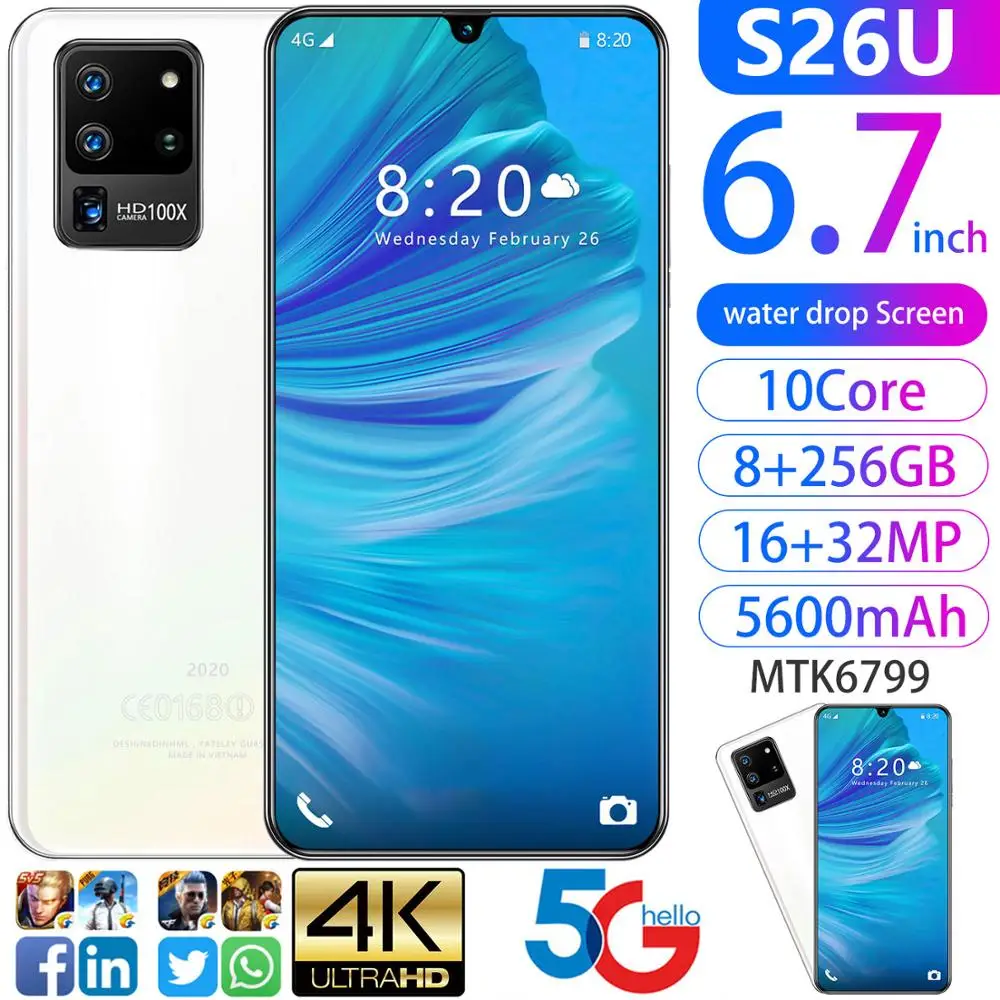 S26U капли воды Экран смартфон 6 7 дюйма комплексный широкополосный канал передачи