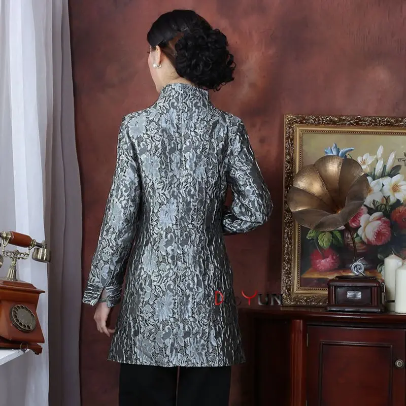 

Wine Red festive middle-aged Chinese-style improved retro spring and autumn long section wedding Tang suit windbreaker