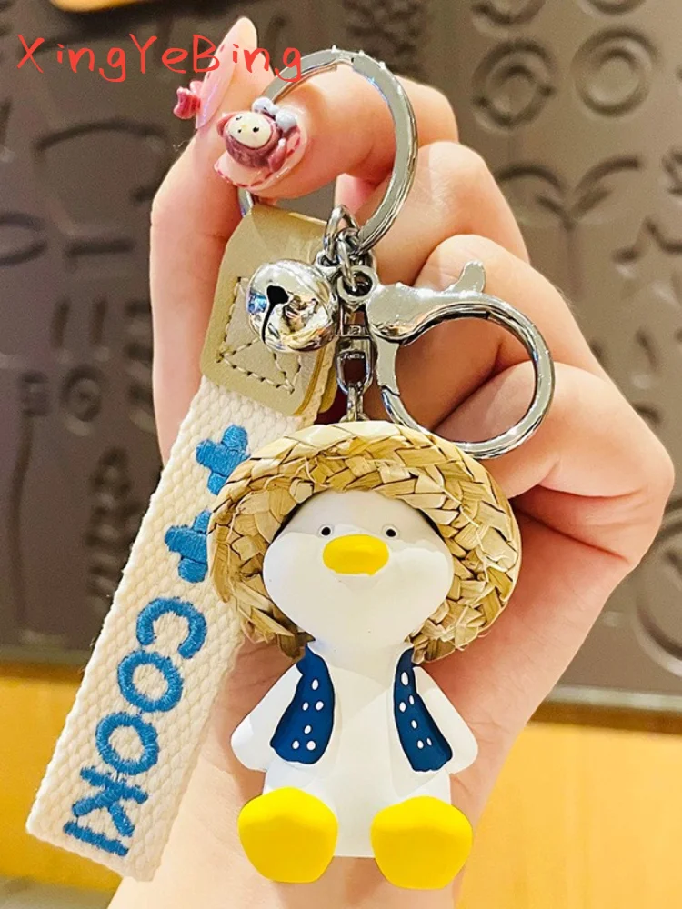 

New Creative Cartoon Duckling Series Happy Duck Doll Car Key Chain Exquisite Cute Duckling Bag Bell Pendant