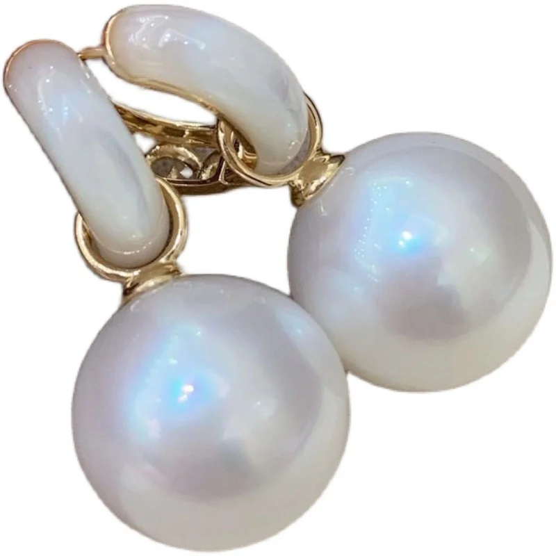 DIY Pearl Accessory S925 Sterling Silver Shell Circle PearlEarrings Fittings