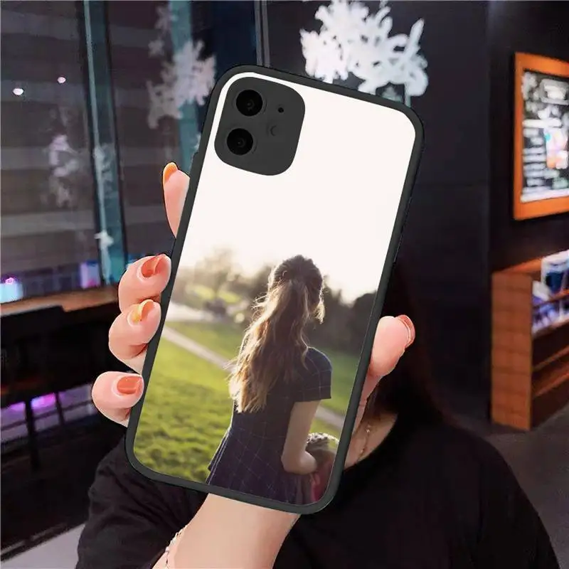 

Girl's back Phone Case For iphone 12 11 8 7 plus mini x xs xr pro max matte transparent cover