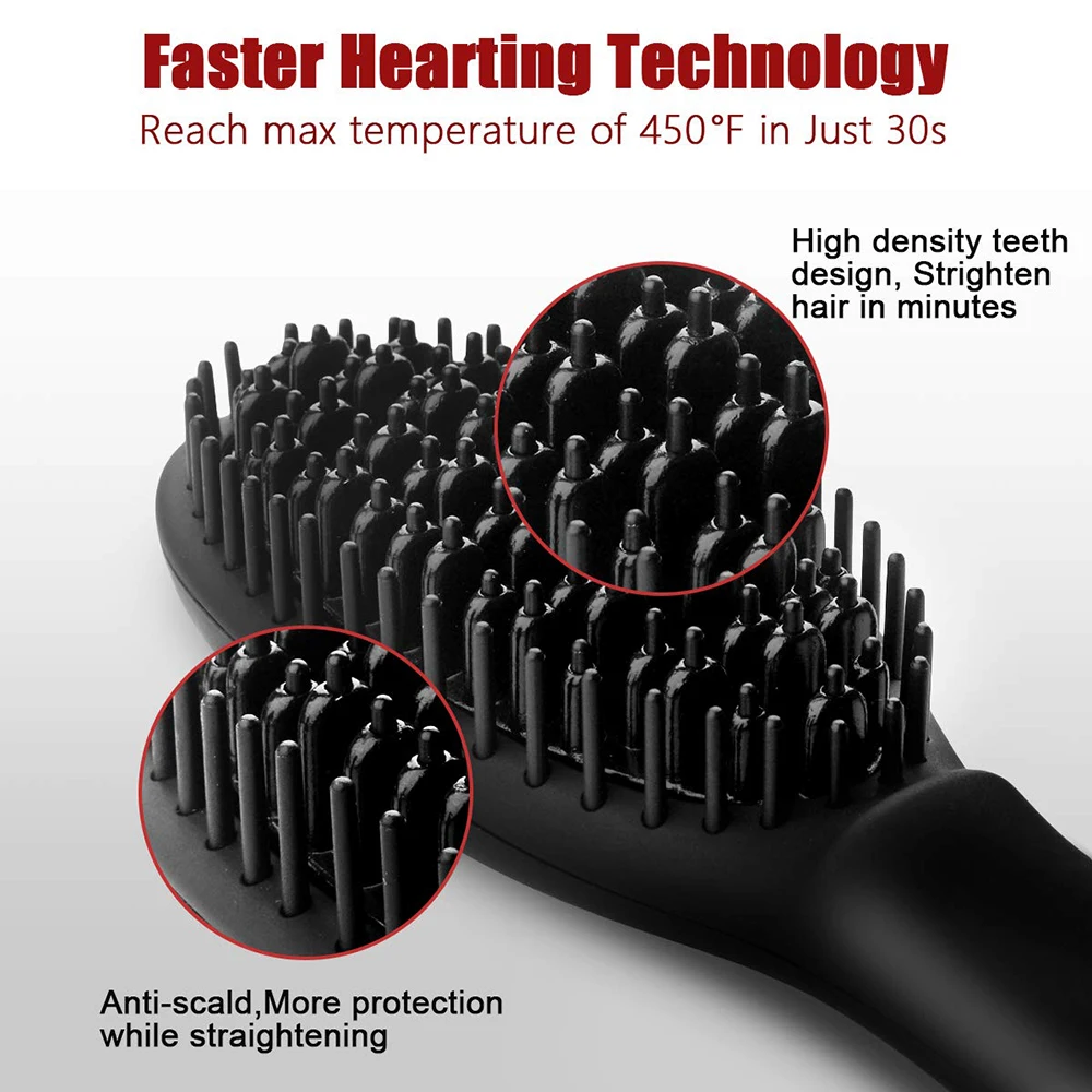 Щетка для выпрямления волос керамическая расческа мужчин женщин электронная