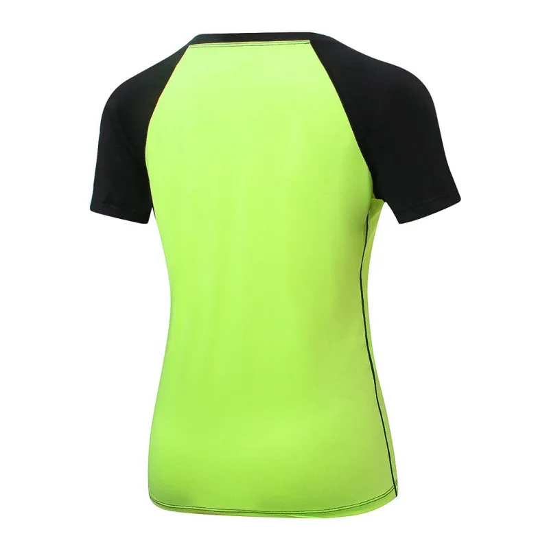 

Women's Quick-drying Fitness Breathable Soft Comfortable Elastic Patchwork Round O-Neck Sports Fitness Stretch Slim T-shirt