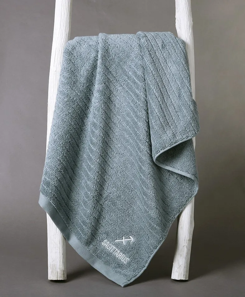 Constellation Pattern White Grey Embroidered Bath Towel Girl/men Bathroom Rectangle Bath Towel 70*140cm