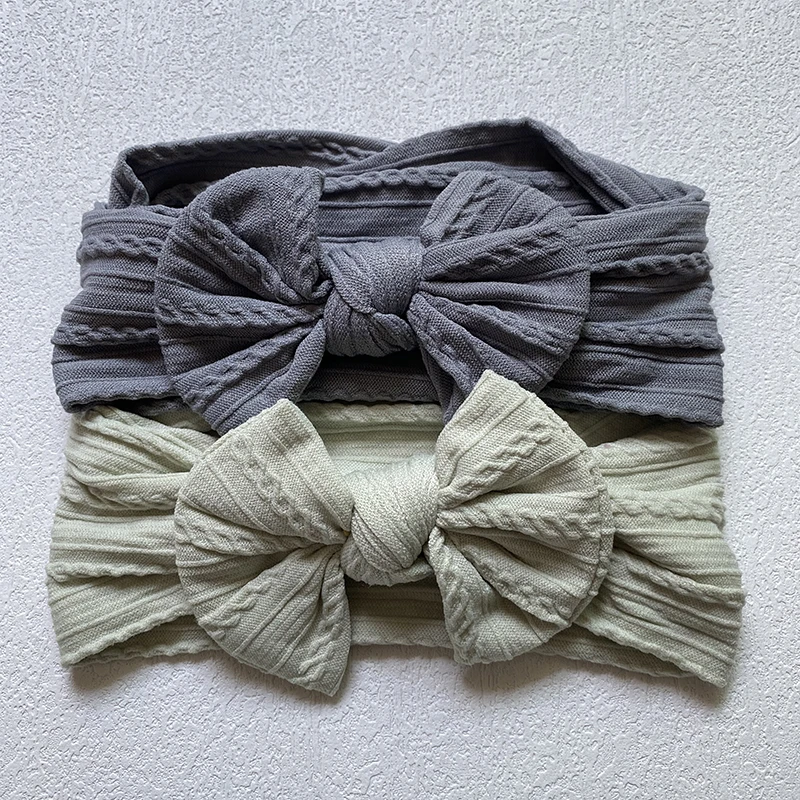 4 шт./компл. Детская повязка на голову банты для девочек тюрбан детские вязаные