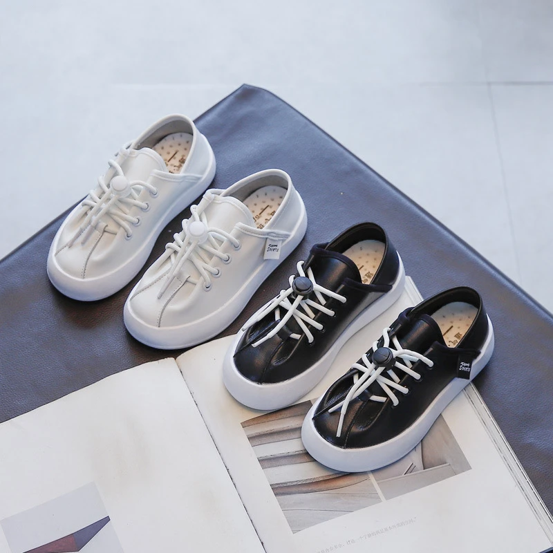

2021 New Fall Wild Boy Soft Bottom Casual Shoes White Shoes Girls Fashion Shoes For Children Non-slip Girls Sneakers XZ074