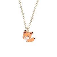 fashion cartoon girl necklace animal little squirrel shape pendant alloy material temperament female birthday jewelry gift hot