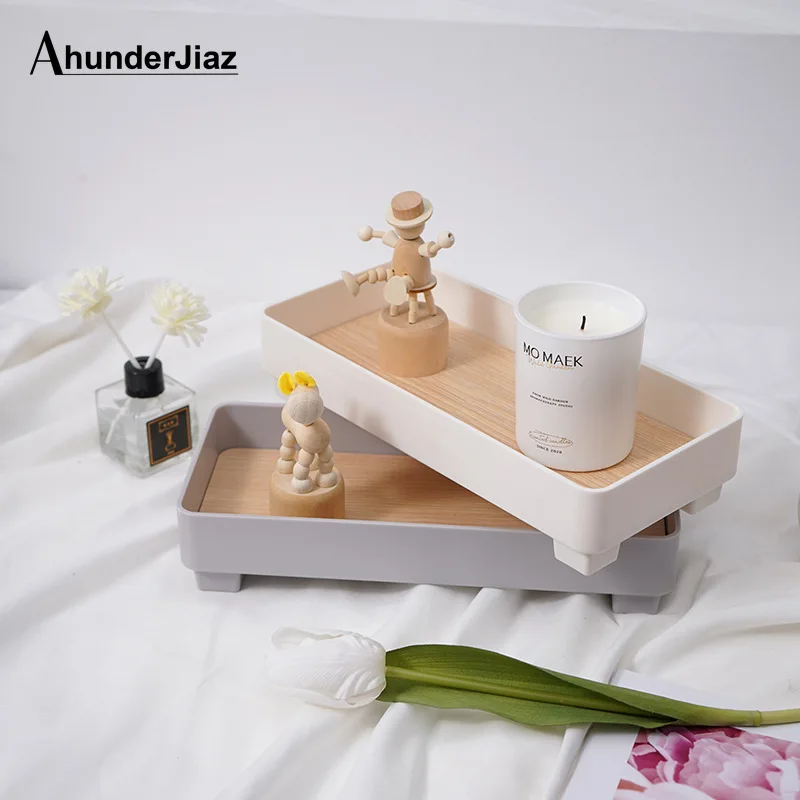 

Nordic Rectangular Decorative Tray Bedroom Aroma Jewelry Sundries Desktop Storage Tray Entrance Organizer Bathroom Home Decor