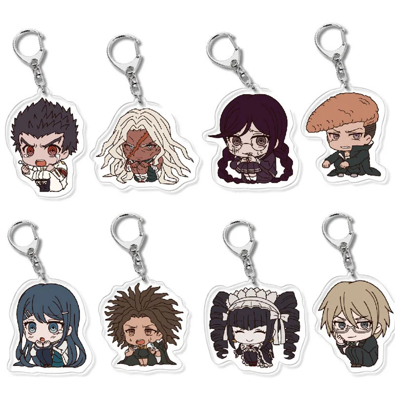 Anime Game Danganronpa Dangan V1 Ronpa Keychain Naegi Makoto Kirigiri Kyoko Acrylic Pendant Key Ring Car Bag Accessories Llavero