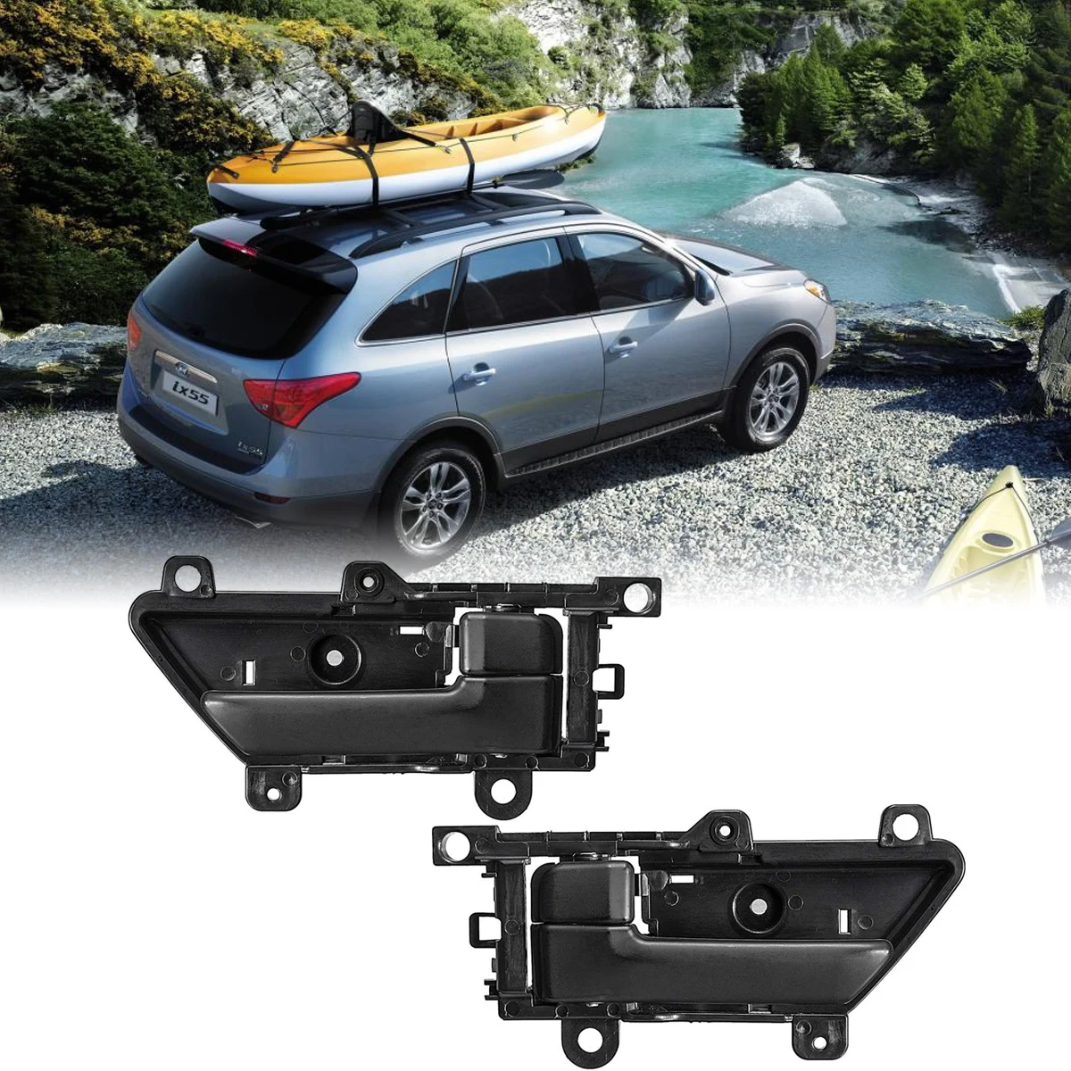 

2x ABS Interior Inside Door Handle Cover Trim For Hyundai Veracruz ix55 2007 - 2012 82610-3J000WS 82620-3J000WS Car Accessories