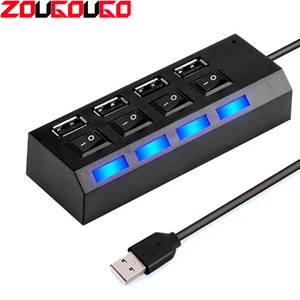 USB-разветвитель, 4 порта, высокая скорость, USB 2,0