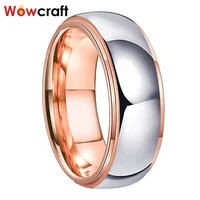 tungsten mens 8mm womens 6mm wedding bands domed polished shiny engagement ring gift for couple stpped edges comfort fit