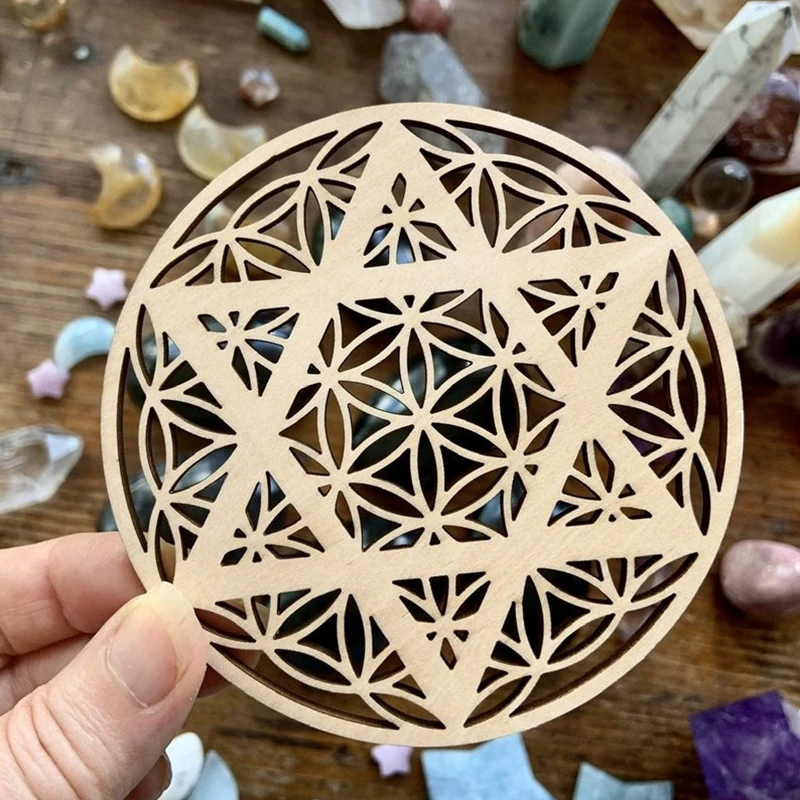 

10 шт., пластина для дисплея с изображением цветов жизни Merkabah