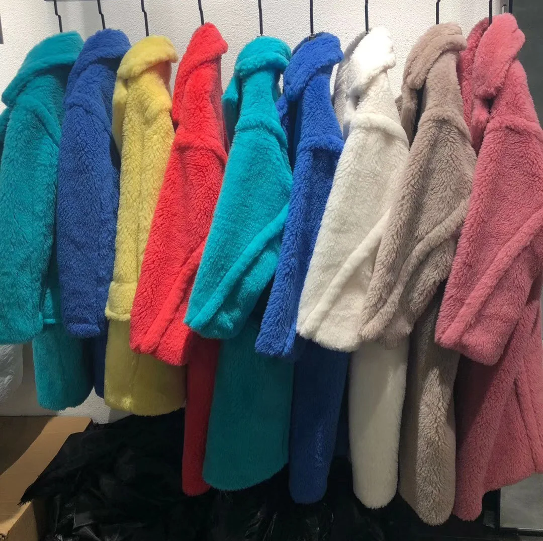 Instagram популярная зимняя верхняя одежда, зимнее пальто, настоящая оторочка из овечьей шерсти, пальто для женщин