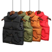 boys girls winter clothes sleeveless vest coat winter thick waistcoat coat outwear fashion solid color children clothes