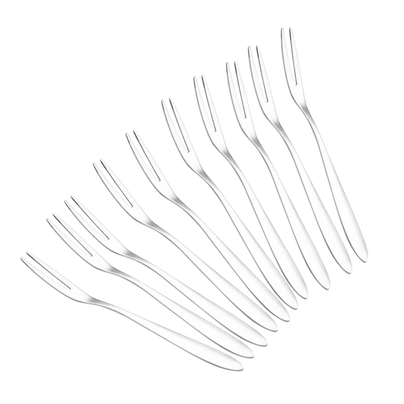 

Акция! 10 шт., многоразовые вилки для фруктов, из нержавеющей стали, 13 см