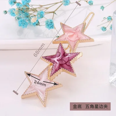 Oil Painting Texture Dripping Geometric Broken Hair Edge Clip Duckbill Clip