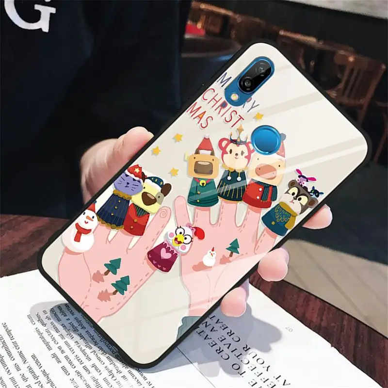 sdszkt Счастливого Рождества модный Рождественский чехол с лосем для huawei P30 P20 Pro Lite P20 Lite mate 30 20X10 9 Pro Lite чехлы с закаленным стеклом - Цвет: sdszkt