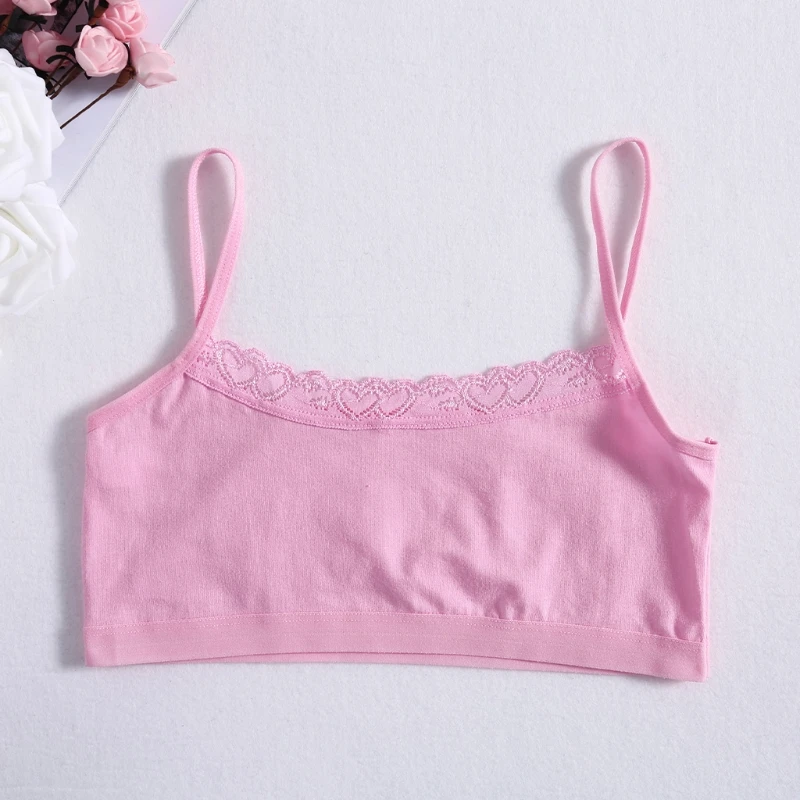

Young Girls Lace Bra Puberty Teenage Soft Cotton Underwear Training Bra Clothing 57BF
