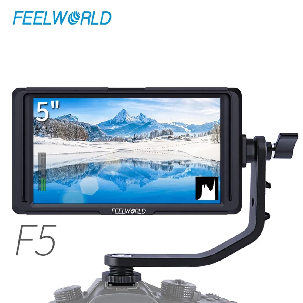 

FEELWORLD F5 5" DSLR On Camera Field Monitor Small Full HD 1920x1080 IPS Video Peaking Focus Assist with 4K HDMI 8.4V DC Output