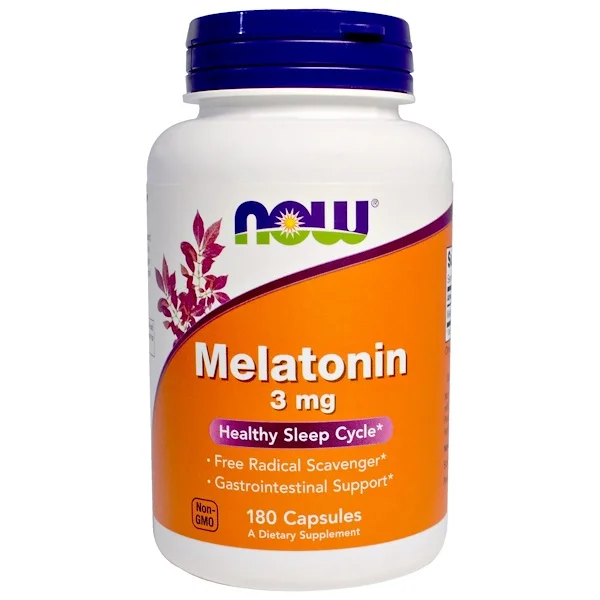 

Now Foods Melatonin 180 Capsules Healthy Sleep Cycle Free Radical Scavenger Gastrointestinal Support FREE SHIPPING