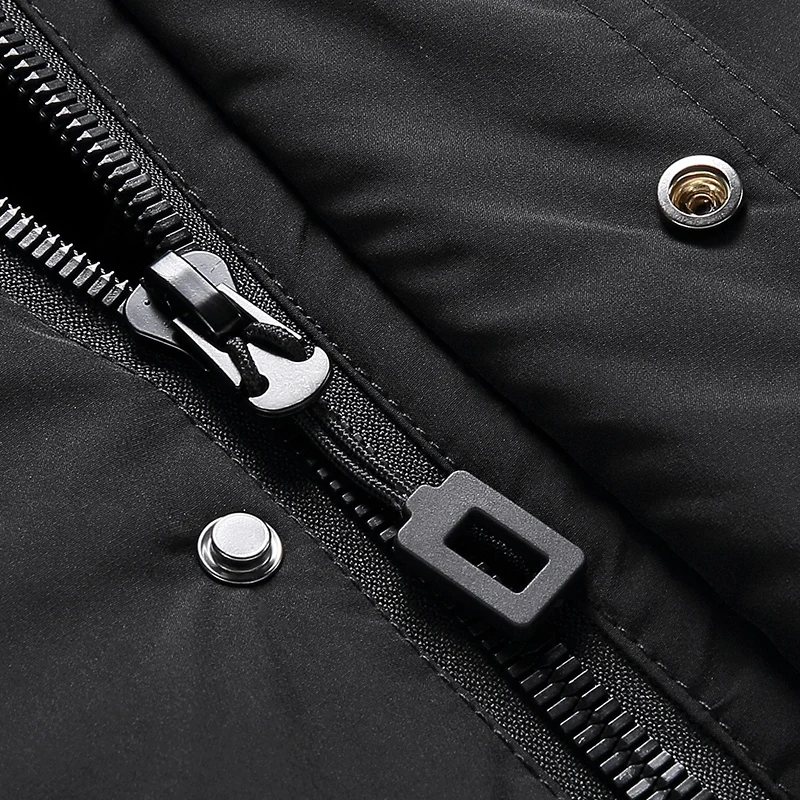 

Winter Long Parkas Men Cotton Padded Brand Clothing Windproof Fleece Jacket 2021 Thick Warm Mens Parka Coats Fur Hooded Overcoat