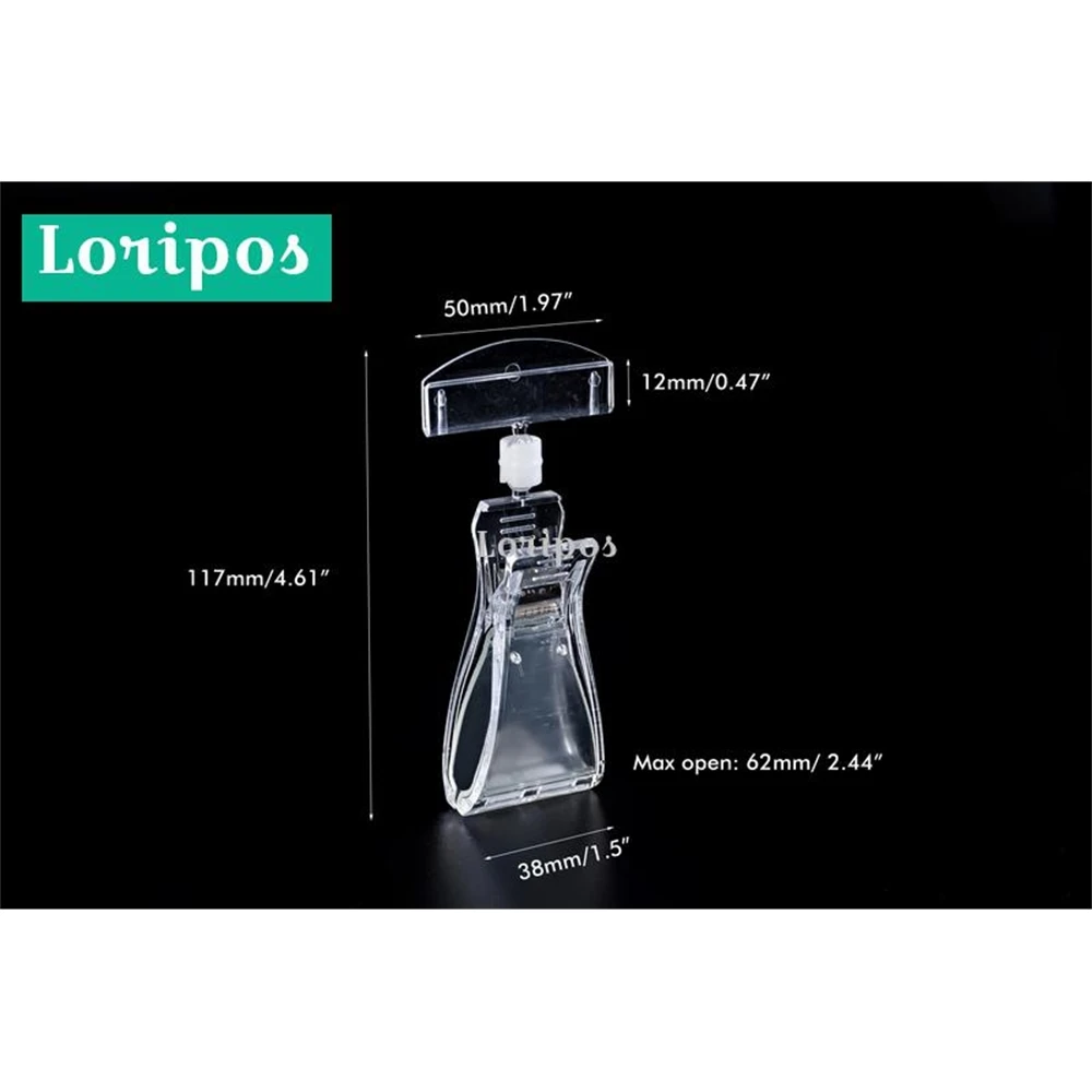 

Large Size Fit Dia.62mm Tube Clip Pop Plastic Swivel Clip Sign Ticket Name Card Display Price Tag Label Holder Clear Clamp 10pcs