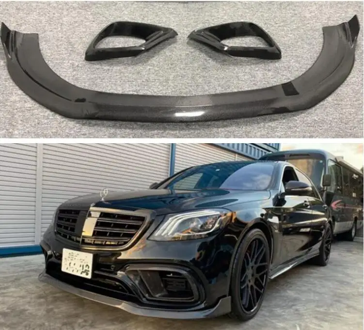 Передний бампер из углеродного волокна спойлер разветвитель клапаны